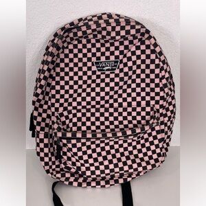 Vans Pink and Black Checkered Print Backpack